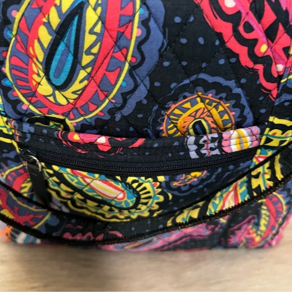 VERA BRADLEY Twilight Paisley Villager Tote Black Pink Blue Bohemian Quilted - Picture 4 of 14
